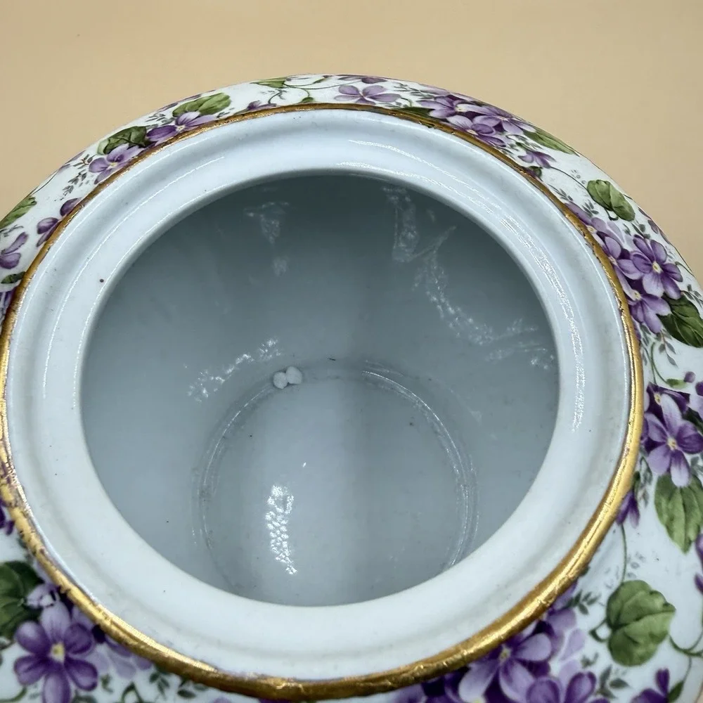 A Special Place Tea Pot Victorian Pansies Floral Purple Vintage 2003 Cottagecore